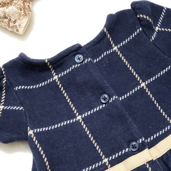 Janie and Jack Navy Dress with Gold Detail - Picture 5 of 8